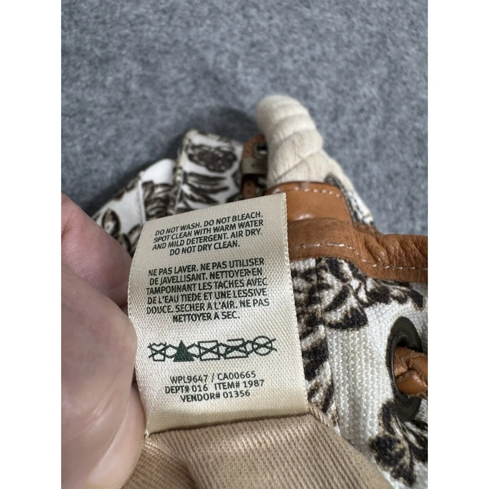 Eddie Bauer‎ Drawstring Bag Canvas Leather Vintage
